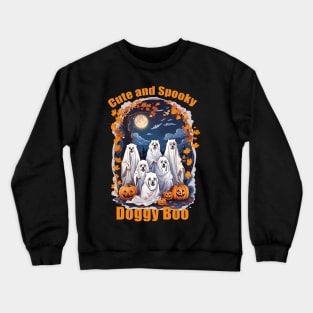 Cute and spoky, doggy BOO! dog halloween outfit Crewneck Sweatshirt